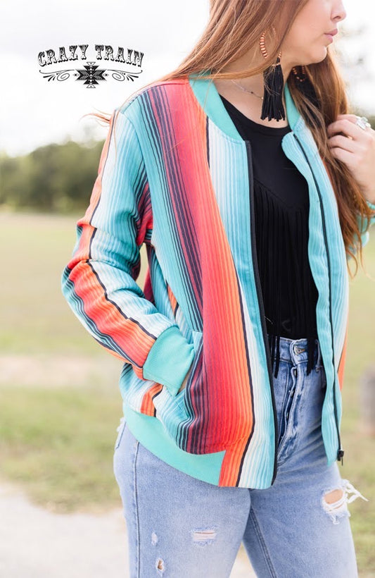 Medium Back Road Bomber Serape Jacket