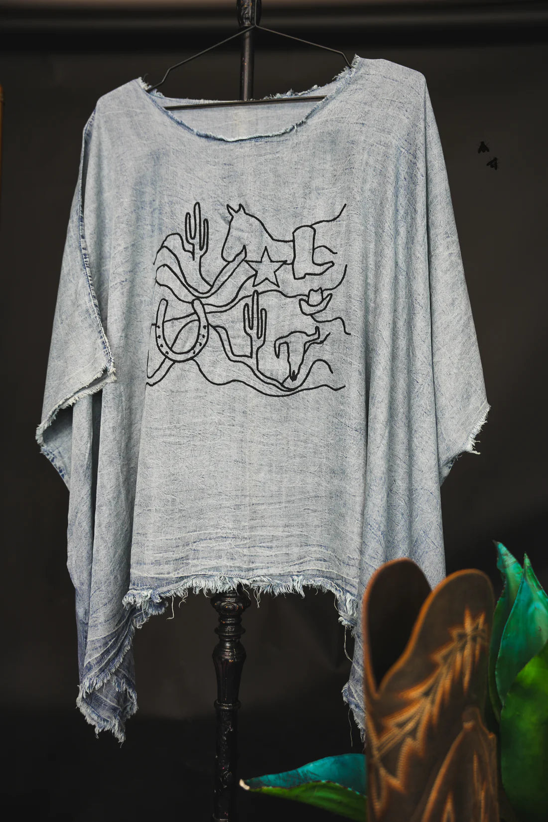 HEAD HONCHO Western Poncho Style Shirt