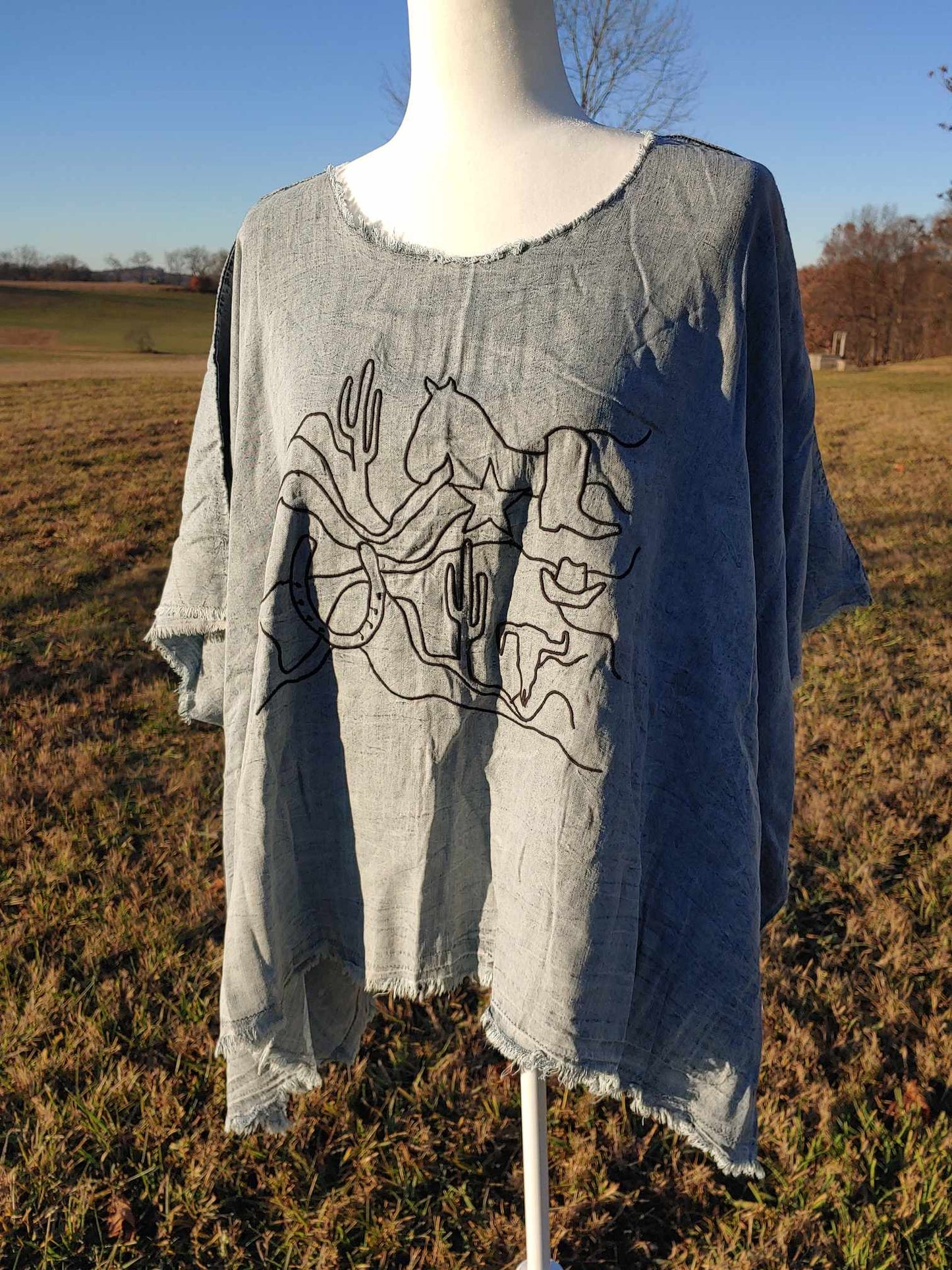 HEAD HONCHO Western Poncho Style Shirt