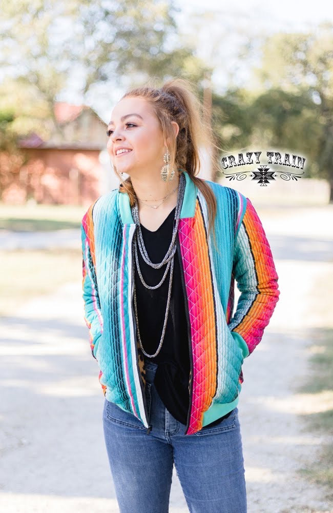 Large Chimmi Change Up Reversible Serape Cheetah Bomber Jacket