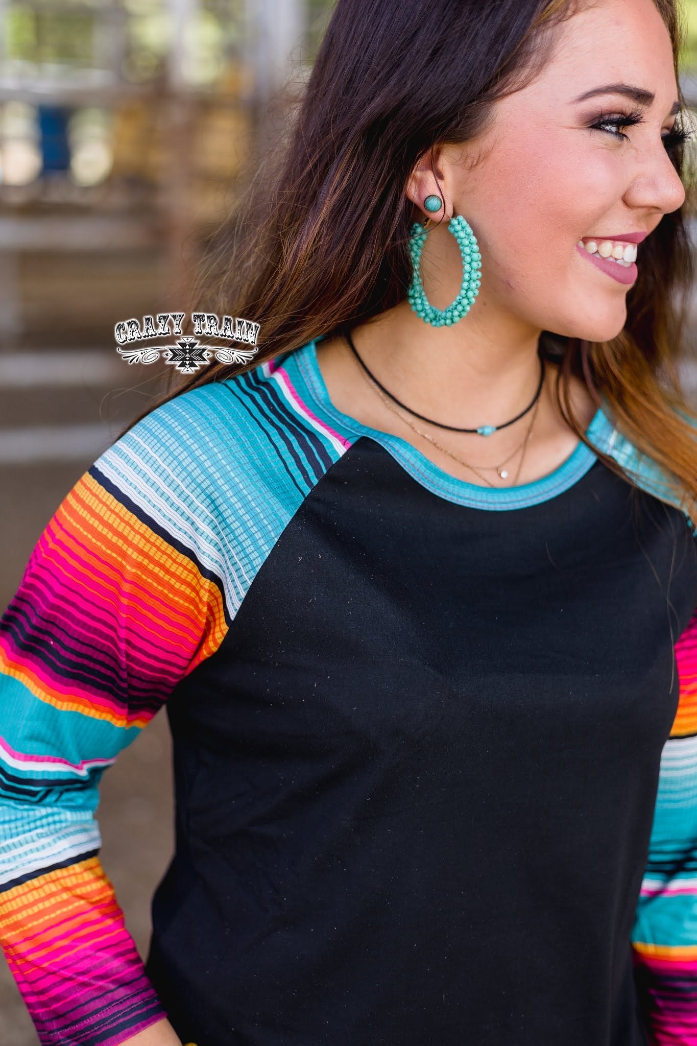 Small Station Raglan Serape Top