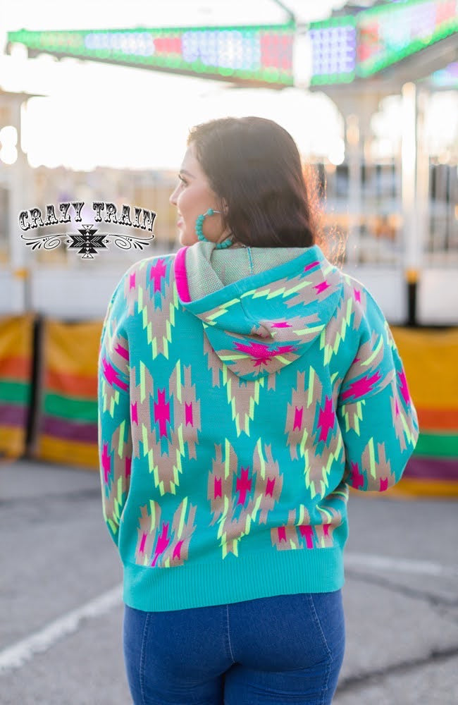 Medium Highway Blues Knit Hoodie