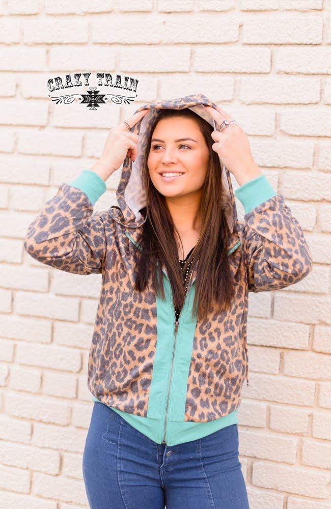 Medium Zip Zap Leopard Full Zip Hoodie