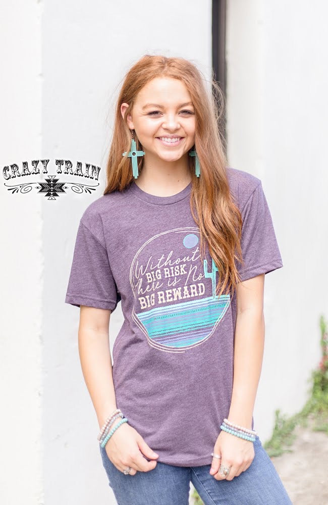 Small Big Risk Heather Maroon Tee Shirt