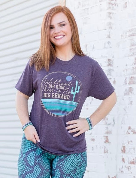 Small Big Risk Heather Maroon Tee Shirt