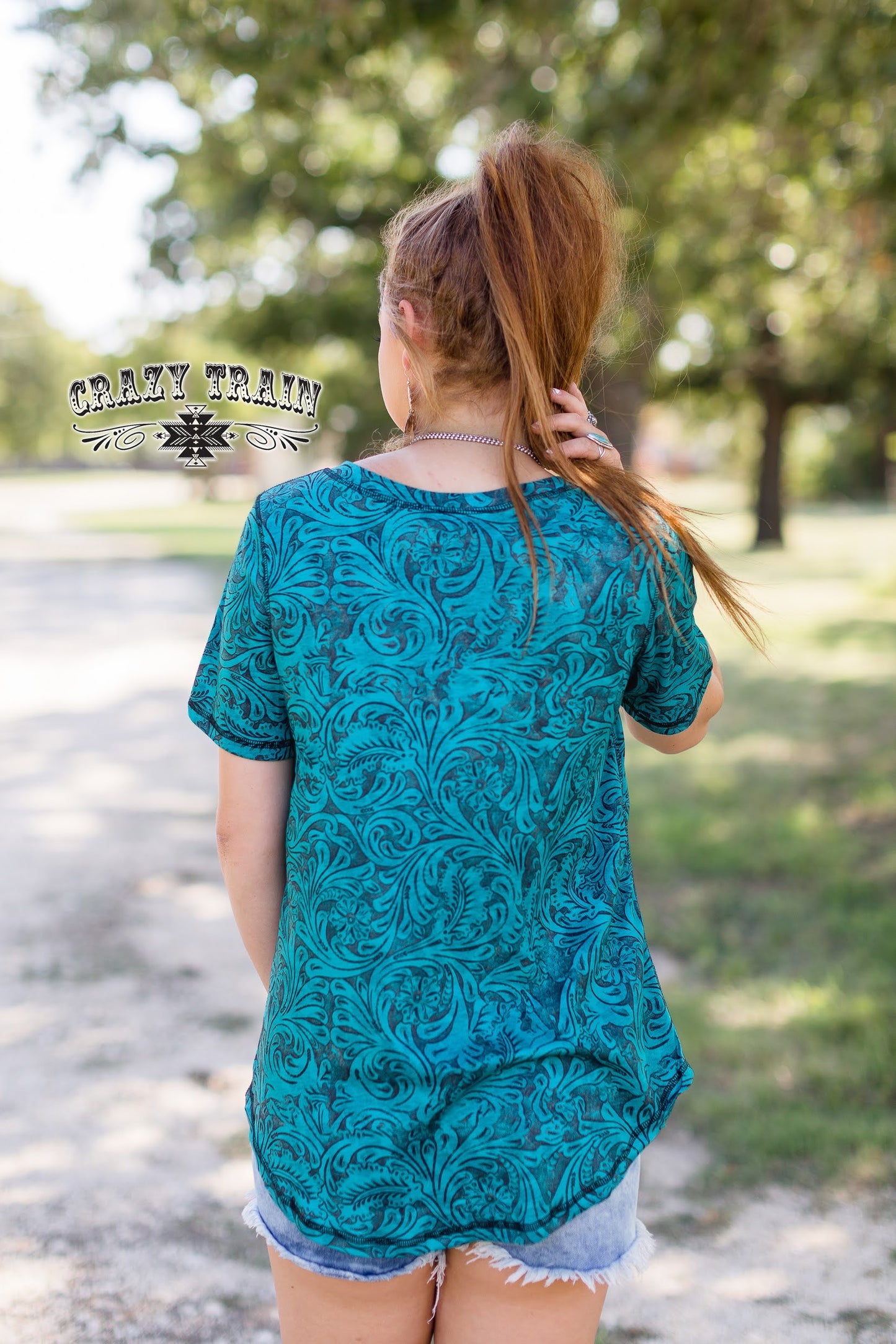 Small Howdy Honey Reversible Cowprint & Leather Tee