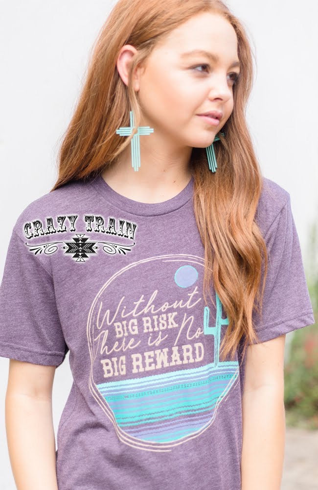 Small Big Risk Heather Maroon Tee Shirt