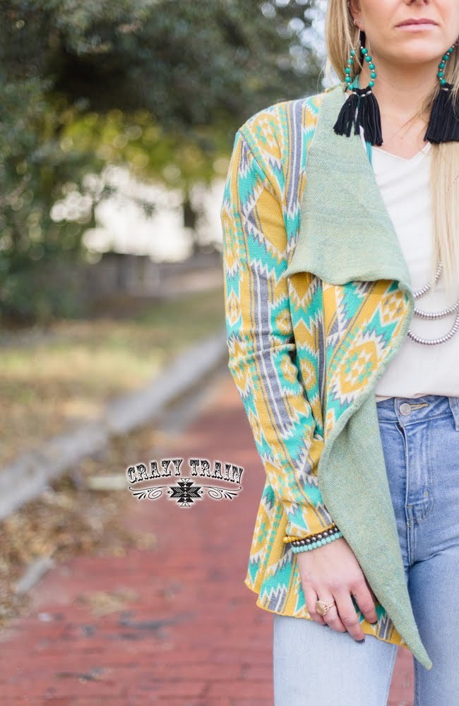 Small & Medium Galloway Aztec Knit Cardigan