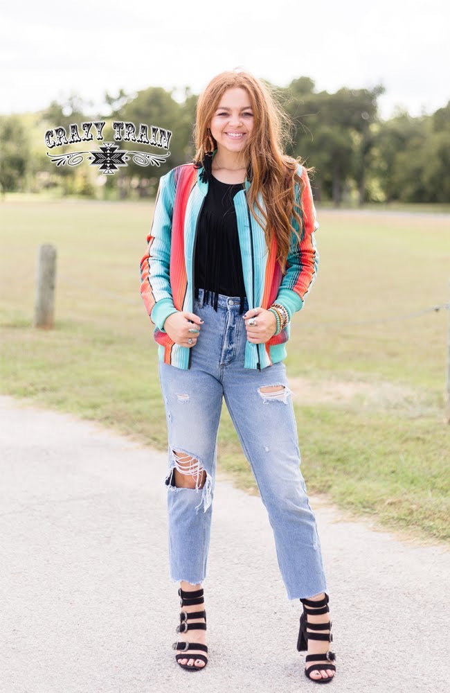 Medium Back Road Bomber Serape Jacket