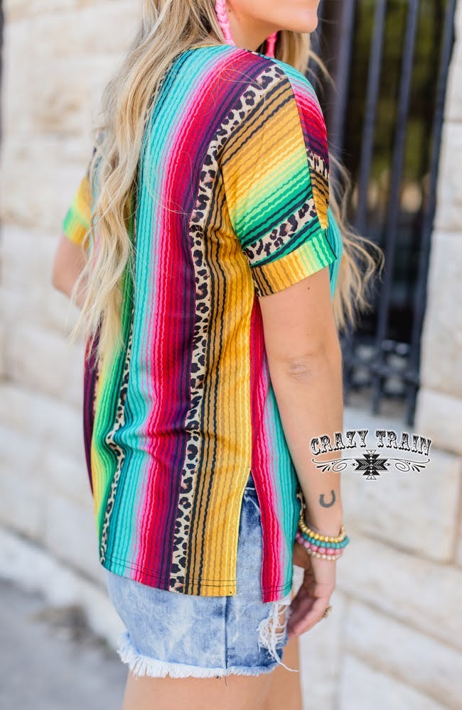 Small, Medium & Large Tijuana Cheetah Serape Top