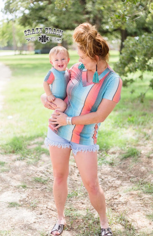 Small Domingo Serape V-neck Tee