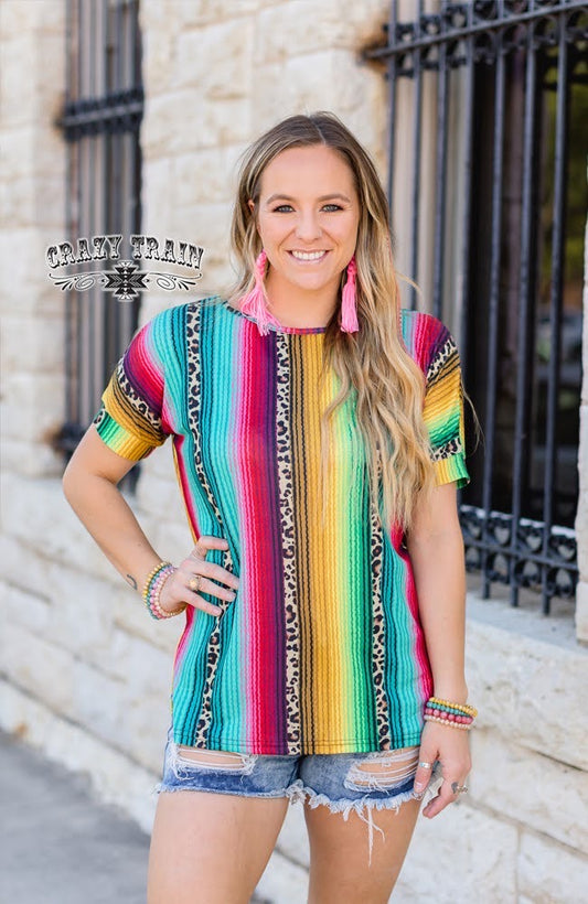 Small, Medium & Large Tijuana Cheetah Serape Top