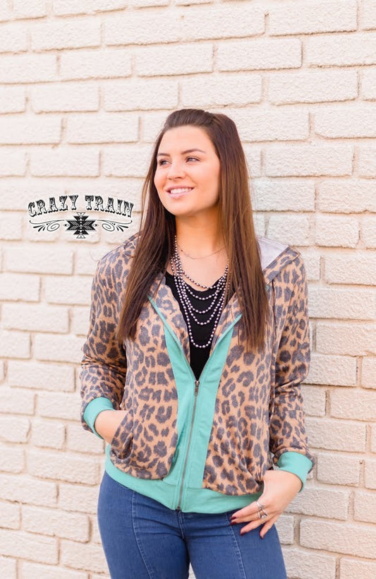 Medium Zip Zap Leopard Full Zip Hoodie